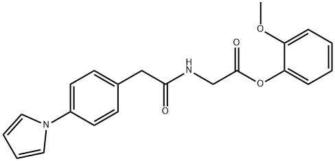 Glycine, N-((4-(1H-pyrrol-1-yl)phenyl)acetyl)-, 2-methoxyphenyl ester Structure