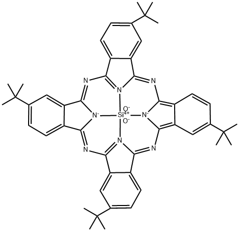 シリコン 2,9,16,23-テトラ-TERT-ブチル-29H,31H-フタロシアニン ジヒドロキシド 化学構造式