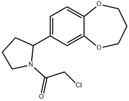 2-氯-1-[2-(3,4-二氢-2H-1,5-苯并二噁英-7-基)吡咯烷-1-基]乙烷-1-酮 结构式