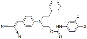 2-[[4-(2,2-dicyanovinyl)phenyl](2-phenylethyl)amino]ethyl (3,4-dichlorophenyl)carbamate Structure