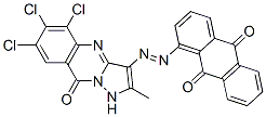 1-[(5,6,7-trichloro-1,9-dihydro-2-methyl-9-oxopyrazolo[5,1-b]quinazolin-3-yl)azo]anthraquinone Structure