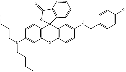 2'-(4-chlorobenzylamino)-6'-(dibutylamino)spiro[isobenzofuran-1(3H)-9'[9H]-xanthene]-3-one|