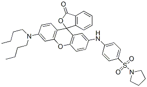 1-[[4-[[6'-(dibutylamino)-3-oxospiro[isobenzofuran-1(3H),9'-[9H]xanthen]-2'-yl]amino]phenyl]sulphonyl]pyrrolidine,85223-23-0,结构式