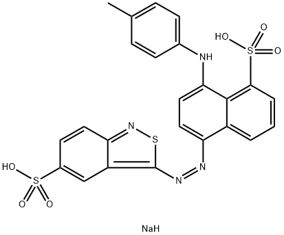 sodium 3-[[4-[(o-tolyl)amino]-5-sulpho-1-naphthyl]azo]-2,1-benzisothiazole-5-sulphonate,85223-33-2,结构式