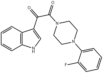 1-[4-(2-fluorophenyl)piperazino]-2-(1H-indol-3-yl)-1,2-ethanedione 结构式