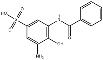 3-アミノ-5-(ベンゾイルアミノ)-4-ヒドロキシベンゼンスルホン酸 化学構造式