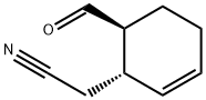 2-Cyclohexene-1-acetonitrile, 6-formyl-, trans- (9CI) Struktur