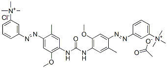 3,3'-[carbonylbis[imino(5-methoxy-2-methyl-p-phenylene)azo]]bis[N,N,N-trimethylanilinium] acetate chloride Struktur