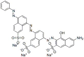 5-[(7-amino-1-hydroxy-3-sulpho-2-naphthyl)azo]-8-[[4-(phenylazo)-7-sulpho-1-naphthyl]azo]naphthalene-2-sulphonic acid, sodium salt 结构式
