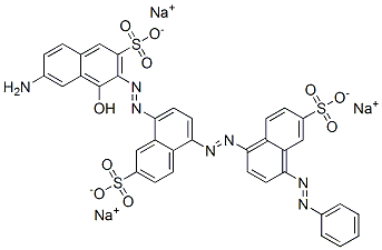 8-[(7-amino-1-hydroxy-3-sulpho-2-naphthyl)azo]-5-[[4-(phenylazo)-6-sulpho-1-naphthyl]azo]naphthalene-2-sulphonic acid, sodium salt,85283-64-3,结构式