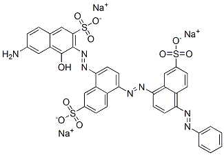 8-[(7-amino-1-hydroxy-3-sulpho-2-naphthyl)azo]-5-[[4-(phenylazo)-7-sulpho-1-naphthyl]azo]naphthalene-2-sulphonic acid, sodium salt,85283-65-4,结构式