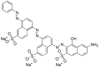 5-[(7-amino-1-hydroxy-3-sulpho-2-naphthyl)azo]-8-[[4-(phenylazo)-6-sulpho-1-naphthyl]azo]naphthalene-2-sulphonic acid, sodium salt Structure