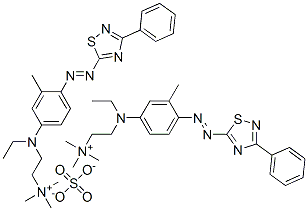 [2-[ethyl[3-methyl-4-[(3-phenyl-1,2,4-thiadiazol-5-yl)azo]phenyl]amino]ethyl]trimethylammonium sulphate,85283-76-7,结构式