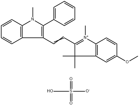 5-methoxy-1,3,3-trimethyl-2-[2-(1-methyl-2-phenyl-1H-indol-3-yl)vinyl]-3H-indolium hydrogen sulphate Struktur