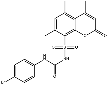 3-(4-bromophenyl)-1-(4,5,7-trimethyl-2-oxo-chromen-8-yl)sulfonyl-urea,85302-37-0,结构式
