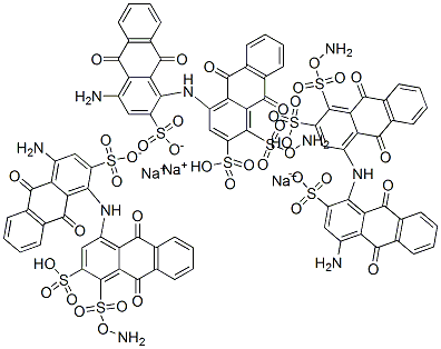 trisodium 1-amino-4-[(4- amino-9,10-dihydro-9,10-dioxosulphonato-1-anthryl)amino]-9,10-dihydro-9,10-dioxoanthracenedisulphonate,85305-21-1,结构式