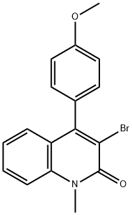 3-BROMO-4-(4-METHOXY-PHENYL)-1-METHYL-1H-QUINOLIN-2-ONE 化学構造式