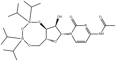 N-アセチル-3′-O,5′-O-[オキシビス(ジイソプロピルシランジイル)]シチジン 化学構造式