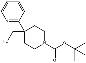 4-(羟甲基)-4-(吡啶-2-基)哌啶-1-羧酸叔丁酯, 853576-51-9, 结构式