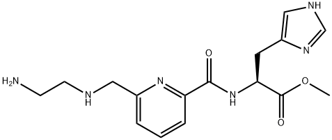 methyl 2-(((2-aminoethyl)amino)methyl)-6-carboxylpyridinehistidinate 化学構造式