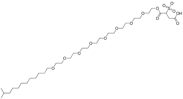 1-[23-(isotridecyloxy)-3,6,9,12,15,18,21-heptaoxatricos-1-yl] dihydrogen 2-sulphonatosuccinate Struktur