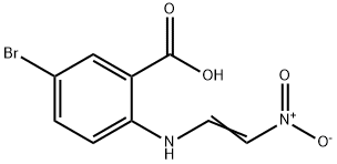 (E)-5-溴-2 - ((2-硝基乙烯基)氨基)苯甲酸,853908-49-3,结构式