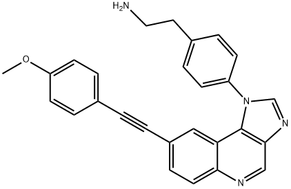 BenzeneethanaMine, 4-[8-[2-(4-Methoxyphenyl)ethynyl]-1H-iMidazo[4,5-c]quinolin-1-yl]- Struktur