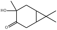 4-hydroxy-4,7,7-trimethylbicyclo[4.1.0]heptan-3-one Struktur