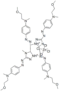 bis[3,5-bis[[4-[(2-methoxyethyl)methylamino]phenyl]azo]-1,4-dimethyl-1H-1,2,4-triazolium] tetrachlorozincate(2-)|