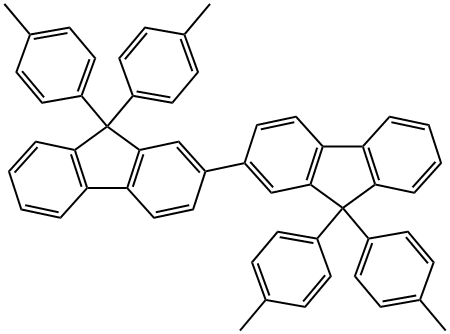 9,9,9',9'-Tetrakis(4-methylphenyl)-2,2'-bi-9H-fluorene Structure