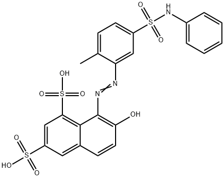 8-[[5-anilinosulphonyl-2-methylphenyl]azo]-7-hydroxynaphthalene-1,3-disulphonic acid ,85409-52-5,结构式