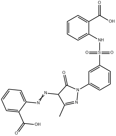 2-[[1-[3-[[(2-carboxyphenyl)amino]sulphonyl]phenyl]-4,5-dihydro-3-methyl-5-oxo-1H-pyrazole-4-yl]azo]benzoic acid Structure