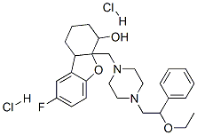 4a-[[4-(2-ethoxy-2-phenyl-ethyl)piperazin-1-yl]methyl]-8-fluoro-2,3,4, 9b-tetrahydro-1H-dibenzofuran-4-ol dihydrochloride Structure