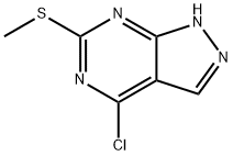 4-CHLORO-6-(METHYLTHIO)-1H-PYRAZOLO[3,4-D]PYRIMIDINE Struktur
