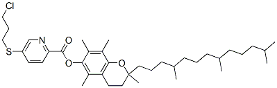 [2,5,7,8-tetramethyl-2-(4,8,12-trimethyltridecyl)chroman-6-yl] 5-(3-ch loropropylsulfanyl)pyridine-2-carboxylate 化学構造式