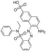 6-amino-5-[[2-[(ethylphenylamino)sulphonyl]phenyl]azo]naphthalene-2-sulphonic acid Structure