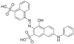 4-[[1-ヒドロキシ-6-(フェニルアミノ)-3-スルホ-2-ナフタレニル]アゾ]-1-ナフタレンスルホン酸 化学構造式