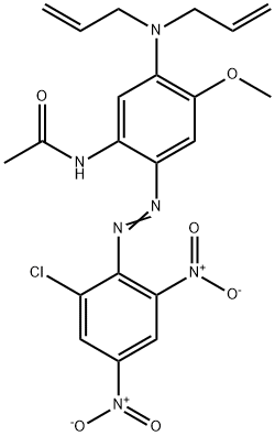 N-[2-[(2-クロロ-4,6-ジニトロフェニル)アゾ]-5-[ビス(2-プロペニル)アミノ]-4-メトキシフェニル]アセトアミド 化学構造式