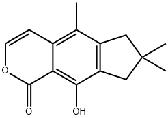 7,8-Dihydro-9-hydroxy-5,7,7-trimethylcyclopenta[g]-2-benzopyran-1(6H)-one Structure