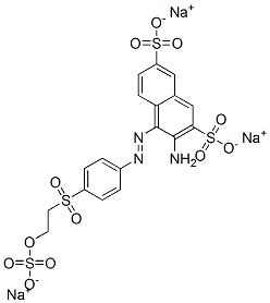 3-amino-4-[[4-[[2-(sulphooxy)ethyl]sulphonyl]phenyl]azo]naphthalene-2,7-disulphonic acid, sodium salt,85536-91-0,结构式