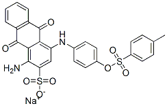 1-amino-9,10-dihydro-4-[4-[[(4-methylphenyl)sulphonyl]oxy]anilino]-9,10-dioxoanthracene-2-sulphonic acid, sodium salt Structure