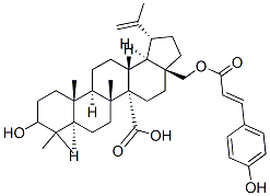 3-hydroxy-(28-4-coumaroyloxy)lup-20(29)-en-27-oic acid Struktur