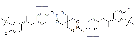 4,4'-[2,4,8,10-tetraoxa-3,9-diphosphaspiro[5.5]undecane-3,9-diylbis[oxy[3-tert-butyl-4,1-phenylene]isopropylidene]]bis[2-tert-butylphenol] Structure