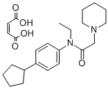1-Piperidineacetamide, N-(4-cyclopentylphenyl)-N-ethyl-, (Z)-2-butened ioate (1:1) 化学構造式