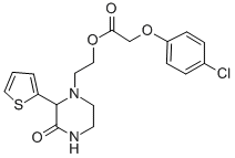 2-(3-Oxo-2-(2-thienyl)-1-piperazinyl)ethyl (4-chlorophenoxy)acetate Struktur