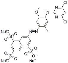 trisodium 7-[[4-[(4,6-dichloro-1,3,5-triazin-2-yl)amino]-5-methoxy-2-methylphenyl]azo]naphthalene-1,3,5-trisulphonate 结构式
