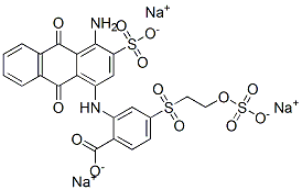 sodium 2-[(4-amino-9,10-dihydro-9,10-dioxo-3-sulpho-1-anthryl)amino]-4-[[2-(sulphooxy)ethyl]sulphonyl]benzoate,85631-81-8,结构式