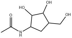 Acetamide,  N-[2,3-dihydroxy-4-(hydroxymethyl)cyclopentyl]- Structure