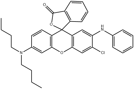 9'-[9H] xanthen]-3-one,3'-chloro-6'-(dibutylamino)-2'-(phenylamino)-Spiro [isobenzofuran-1(3H) Structure