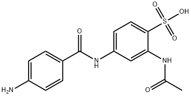 2-(アセチルアミノ)-4-[(4-アミノベンゾイル)アミノ]ベンゼンスルホン酸 化学構造式